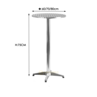 Table de café pliante en aluminium pour l'extérieur, l'intérieur et l'extérieur