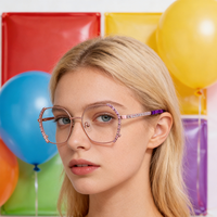 Lunettes élégantes pour femmes avec monture optique en métal papillon, ornements floraux en strass, style chic, écologiques, anti-lumière bleue