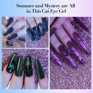 Vernis à ongles gel œil de chat R S Nail Summer 15g, inodore, séchage rapide UV/LED, 24 couleurs, colle à ongles adhésive, longue durée 3-4 semaines - Product Image 6