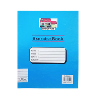 Cahier d'exercices scolaire personnalisé avec couverture bleue, 40 feuilles, lignes simples