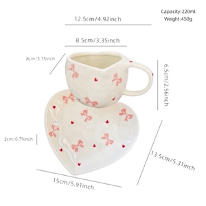 Taza de Cerámica en Forma de Corazón de 220 ml con Logotipo Personalizable, Diseño Clásico, Taza para Café y Agua, Regalo Romántico para el Día de San Valentín - Product Image 6