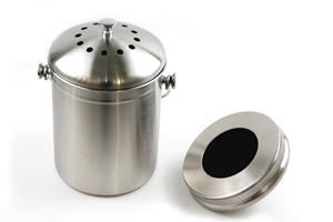 1.3 galon ev kompost kovası karbon filtre gıda çöp kutusu paslanmaz çelik tezgah solucan kompost kutusu mutfak - Product Image 2