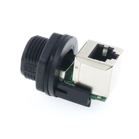Connecteur RJ45 étanche M19 CAT6 8 broches, prise Ethernet industrielle circulaire femelle à montage sur panneau