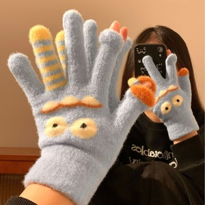 Gants de cyclisme d'hiver chauds et mignons en peluche tricotée, résistants au froid, pour l'extérieur - Product Image 2