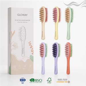 Cepillo <span class=keywords><strong>de</strong></span> Doble Cara 2 en 1 para Masaje del Cuero Cabelludo y Lavado del Cabello con Mango, para Desenredar, Suavizar y Limpiar el Cuero Cabelludo en Seco o Mojado - Product Image 1