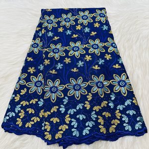<span class=keywords><strong>Tissu</strong></span> en <span class=keywords><strong>coton</strong></span> <span class=keywords><strong>africain</strong></span> de haute qualité brodé de fleurs jaunes, 100 % <span class=keywords><strong>coton</strong></span>, pour vêtements et matériaux de bricolage faits à la main - Product Image 1