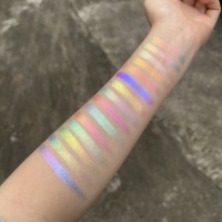 Palette de maquillage de voyage avec fards à paupières multichromes, duochromes et caméléons hautement pigmentés en 12 couleurs pour le maquillage quotidien