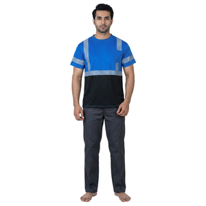 T-shirt de travail à manches courtes réfléchissant à haute visibilité pour homme, col rond, qualité supérieure, sur mesure - Product Image 1
