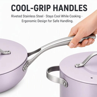 Ensemble de casseroles et poêles de cuisine à induction de luxe OEM/ODM de haute qualité, en alliage d'aluminium épaissi, antiadhésif