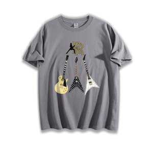 Spedizione gratuita. Maglietta vintage per chitarristi Randy Rhoads, <span class=keywords><strong>t</strong></span>-<span class=keywords><strong>shirt</strong></span> musicale unisex in cotone da 220 g/m², streetwear casual con grafica per chitarra elettrica - Product Image 2