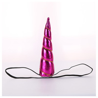 Serre-tête élastique en forme de corne de licorne pour cosplay, accessoire de Pâques, bandeaux licorne avec élastiques