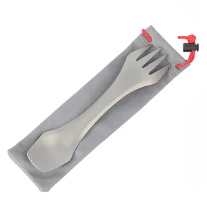 3 In 1 Camping Utensil Titanium Spork Knife Outdoor Picnic Tools Ultralight Metal Spork