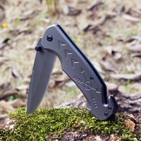 Couteau de poche de survie tactique de Camping pliant enduit de titane professionnel avec poignée en acier inoxydable