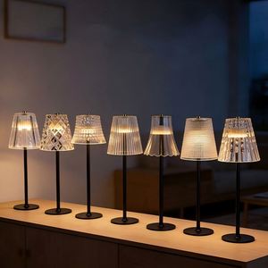Vintage Luxury Rechargeable Acrylic Table Lamp Dimmable LED <b>Night</b> <b>Light</b> for Bedroom Dining Table Restaurant Decor Romantic Gift - Product Image 1