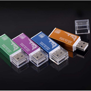 เครื่องอ่านการ์ดอลูมิเนียมขนาดเล็กแบบออลอินวัน USB 2.0 สำหรับอุปกรณ์มือถือ SD TF MMC MS - Product Image 3