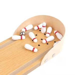 โต๊ะโบว์ลิ่งไม้ขนาดเล็กเพื่อความบันเทิงสำหรับพ่อแม่-เด็กและของเล่นเพื่อการศึกษาที่เป็นประโยชน์ต่อการพัฒนาทางปัญญา - Product Image 4