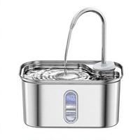 Fontaine à eau rectangulaire en acier inoxydable pour animaux de compagnie, écologique, grande capacité, purificateur d'eau automatique à charge intelligente pour chats et chiens