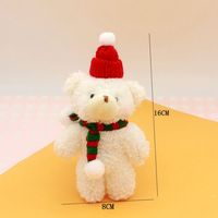 12cm Mini peluche poupée ours en peluche porte-clés en peluche mignon noël ours en peluche porte-clés chapeau écharpe nouvel an cadeau cadeau de noël