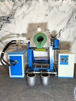 Four de fusion à induction pour déchets métalliques (fer, acier, cuivre, aluminium) de 100 kg à 1 tonne, avec PLC, moteur, boîte de vitesses, haute efficacité énergétique