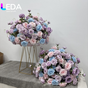 พวงดอกไม้สีชมพูบานเย็นคุณภาพสูง LEDA สำหรับตกแต่งงานแต่งงาน งานปาร์ตี้ และบ้าน ขายส่ง - Product Image 3