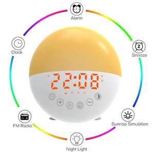 Despertador Inteligente con Luz, Pantalla Digital, Lámpara Nocturna LED para Dormitorio con Radio FM - Product Image 1