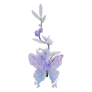 Diseño original, pinzas para el cabello de seda con mariposas moradas en degradado hechas a mano, accesorios para el cabello de estilo chino tradicional, venta al por mayor y - Product Image 5