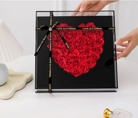 En stock boîte cadeau de luxe boîtes florales en acrylique emballage boîtes à fleurs pour bouquets saint valentin mariage