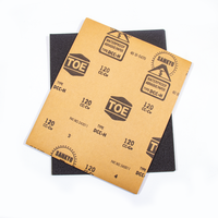 Papier abrasif imperméable de marque TOE, grain 120, carbure de silicium, papier abrasif humide et sec pour le polissage et le meulage du métal et du bois