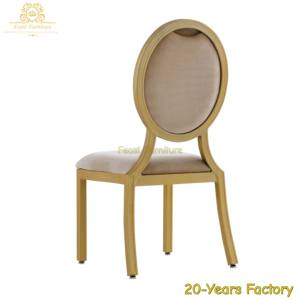 2025 Usine En Gros Dos Rond De Luxe En Métal Bois Regard Restaurant Banquet Chaises et Tables Ensemble à Foshan Hôtel Meubles - Product Image 5