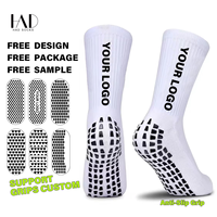 Baleine Logo personnalisé hommes anti-dérapant Crew Running Football Chaussettes Grip Sports Chaussettes en caoutchouc