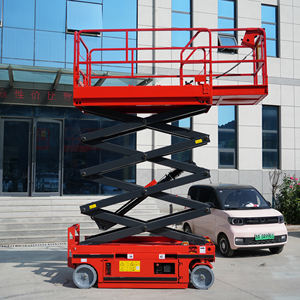Pequeno 8m 320kg Elevador elétrico de tesoura Tabelas elevatórias de trabalho aéreo Plataforma Skylift Mobile Lifter Andaimes Hidráulicos Scissor Lift - Product Image 6