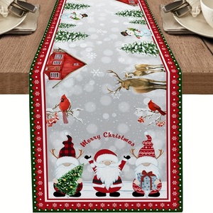 Corridore da tavola di Natale in lino lungo 72 pollici per vacanze invernali invernali di Natale stile rustico decorazioni per la tavola - Product Image 1