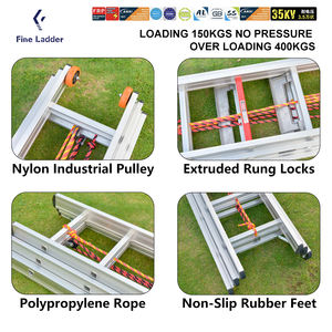 Échelle d'extension de feu moderne de 16m en aluminium à 3 sections Échelles pliantes triples - Product Image 2