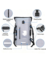 Sac à dos personnalisable transfrontalier 32L en PVC 500D étanche IPX-6, style simple/double épaule, pour trekking et randonnée adulte