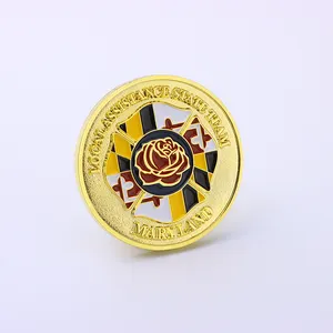 批发定制锌合金黄铜金属坯料搪瓷3D挑战古董硬币代币旧纪念品硬币