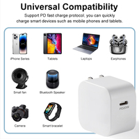 Adaptateur de chargeur USB C 20W pour iPhone 12 Pro Xs Max X Xr 8 Plus PD Charge rapide Alimentation Type-C Prise EU US pour chargeur Apple