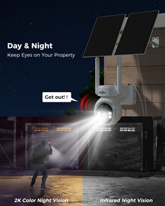 Hiseeu - Kit de Seguridad con Cámara Solar Inalámbrica de 4MP 4G, Visión Nocturna, Full HD, WiFi, Tarjeta SIM, para Exteriores, TDK04U - Product Image 2