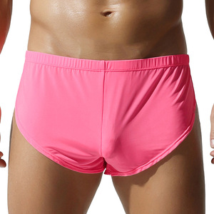 TAUWELL Pantalones Cortos de Boxeador de Seda Helada para Hombre, Transpirables, de Corte Alto Lateral, Pantalones Holgados de Moda, Pantalones Casuales para el Hogar y Dormir - Product Image 3