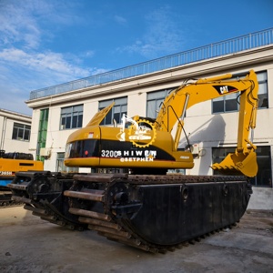 รถขุดสะเทินน้ำสะเทินบก Cat 320C |   รถขุดบึง/เรือขุดแบบติดตั้งบนแพสำหรับงานขุดลอกและทำความสะอาดคลอง รุ่น Cat 320 323 325 - Product Image 2
