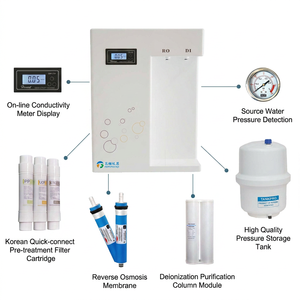 Système de purification d'eau pure de laboratoire FT-DI40-UV Type II, grande capacité, sur pied, avec osmose inverse (RO) et osmose inverse inverse (DI) - Product Image 6