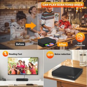 2025 DVD Players for Smart TV 1080P Upscaling, <strong>USB</strong> <strong>Input</strong>, H-D-M-I/<strong>RCA</strong> <strong>Output</strong> Cable Built-in PAL/NTSC, CD Players for Home - Product Image 4