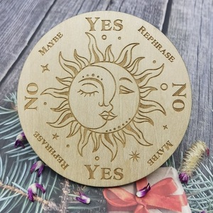 <span class=keywords><strong>13</strong></span> Uds 10cm diseño personalizado <span class=keywords><strong>calendario</strong></span> Wiccan tablero grabado de madera decoración del hogar y regalo de brujería sol y luna tablero de madera contrachapada posavasos - Product Image 2