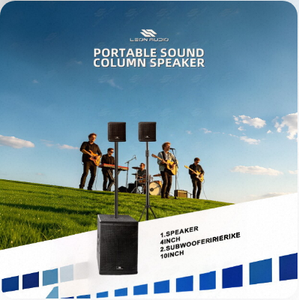 Système de haut-parleurs portables en bois pour l'extérieur, de qualité professionnelle |   Subwoofer <span class=keywords><strong>10</strong></span>'' avec 2 enceintes satellite 4'' pour événements en direct - Product Image 4