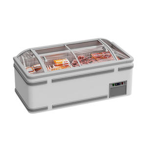 Congélateur <span class=keywords><strong>coffre</strong></span> profond pour aliments froids avec vitre sur le dessus, congélateur incurvé AHT, congélateur îlot, réfrigérateur à vendre avec LED colorées - Product Image 3