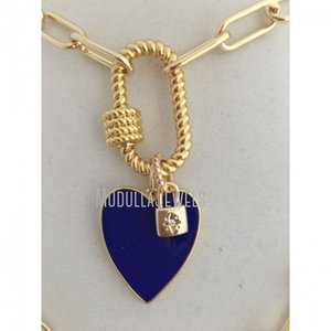 Collar <span class=keywords><strong>de</strong></span> <span class=keywords><strong>cadena</strong></span> con mosquetón <span class=keywords><strong>de</strong></span> cuerda dorada, abalorio <span class=keywords><strong>de</strong></span> corazón esmaltado, <span class=keywords><strong>candado</strong></span> <span class=keywords><strong>de</strong></span> CZ, <span class=keywords><strong>cadena</strong></span> <span class=keywords><strong>de</strong></span> eslabones <span class=keywords><strong>de</strong></span> clip <span class=keywords><strong>de</strong></span> papel, NM35948 - Product Image 4