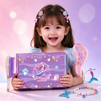 Ensemble de 142 pièces de boîtes mystères Licorne Sirène, accessoires pour cheveux, bijoux et jouets pour filles, cadeau de Noël, cadeau d'anniversaire, cadeaux de fête