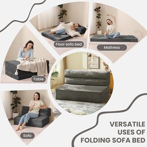 Thoải Mái Đầy Đủ Kích Thước Chuyển Đổi Sofa Giường Vải Loveseat Ghế Với Gối Gấp Di Động Sàn Ghế Cho Phòng Khách - Product Image 5
