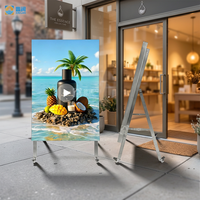 Afficheur numérique P2.5 pliable à LED, écran d'affichage portable sur pied pour la publicité en restaurant