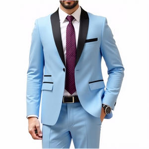 Traje de hombre de 2 piezas con solapa chalera, corte ajustado, para boda, esmoquin blanco, para padrinos de boda, venta al por mayor - Product Image 3