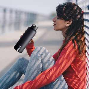 ขวดน้ำสแตนเลสสูญญากาศเก็บความร้อน750มล. ขวดน้ำชากาแฟวาล์วสแตนเลส - Product Image 3